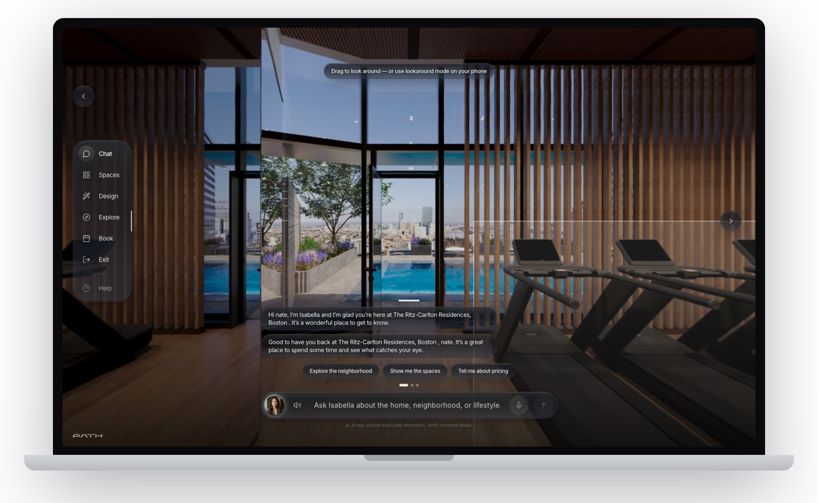 A live Path guided experience on a MacBook